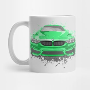 Green Sports Car Illustration in Watercolor style Mug